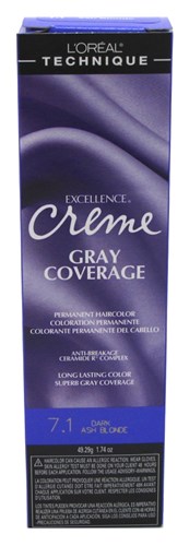 Loreal Excel Creme Color #7.1 Dark Ash Blonde 1.74oz (32015)<br> <span style="color:#FF0101">(ON SPECIAL 15% OFF)</span style><br><span style="color:#FF0101"><b>6 or More=Special Unit Price $3.29</b></span style><br>Case Pack Info: 72 Units