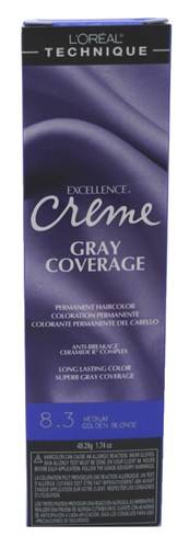 Loreal Excel Creme Color #8.3 Medium Golden Blonde 1.74oz (32035)<br> <span style="color:#FF0101">(ON SPECIAL 15% OFF)</span style><br><span style="color:#FF0101"><b>6 or More=Special Unit Price $3.29</b></span style><br>Case Pack Info: 72 Units