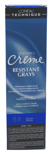 Loreal Excel Creme Resist#5X Medium Brown 1.74oz (32120)<br> <span style="color:#FF0101">(ON SPECIAL 15% OFF)</span style><br><span style="color:#FF0101"><b>6 or More=Special Unit Price $3.29</b></span style><br>Case Pack Info: 72 Units