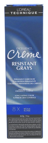 Loreal Excel Creme Resist#8X Med. Blonde 1.74oz (32140)<br> <span style="color:#FF0101">(ON SPECIAL 15% OFF)</span style><br><span style="color:#FF0101"><b>6 or More=Special Unit Price $3.29</b></span style><br>Case Pack Info: 72 Units