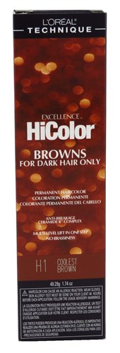 Loreal Excel Hicolor H01 Tube Coolest Brown 1.74oz (32160)<br> <span style="color:#FF0101">(ON SPECIAL 15% OFF)</span style><br><span style="color:#FF0101"><b>6 or More=Special Unit Price $3.39</b></span style><br>Case Pack Info: 72 Units
