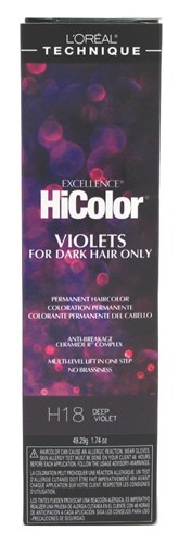 Loreal Excel Hicolor H18 Tube Deep Violet 1.74oz (32164)<br> <span style="color:#FF0101">(ON SPECIAL 15% OFF)</span style><br><span style="color:#FF0101"><b>6 or More=Special Unit Price $3.39</b></span style><br>Case Pack Info: 72 Units