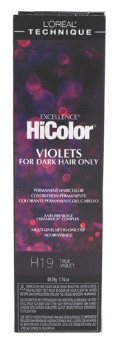 Loreal Excel Hicolor H19 Tube True Violet 1.74oz (32166)<br><span style="color:#FF0101">(ON SPECIAL 15% OFF)</span style><br><span style="color:#FF0101"><b>6 or More=Special Unit Price $3.26</b></span style><br>Case Pack Info: 72 Units