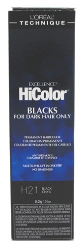 Loreal Excel Hicolor H21 Tube Black Onyx 1.74oz (32168)<br> <span style="color:#FF0101">(ON SPECIAL 15% OFF)</span style><br><span style="color:#FF0101"><b>6 or More=Special Unit Price $3.39</b></span style><br>Case Pack Info: 72 Units