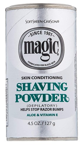 Magic Shaving Powder Platinum 4.5oz Skin Conditioning (33755)<br> <span style="color:#FF0101">(ON SPECIAL 6% OFF)</span style><br><span style="color:#FF0101"><b>12 or More=Special Unit Price $3.16</b></span style><br>Case Pack Info: 6 Units