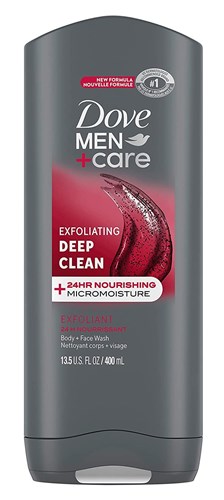 Dove Body & Face Wash Mens Exfoliating Deep Clean 13.5oz (34059)<br><br><br>Case Pack Info: 6 Units