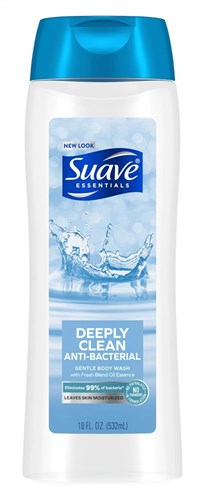 Suave Essentials Body Wash 18oz Deeply Clean Anti-Bact (34597)<br><br><br>Case Pack Info: 6 Units