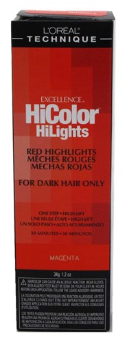 Loreal Excel Hicolor Hilights Magenta 1.2oz (34978)<br> <span style="color:#FF0101">(ON SPECIAL 20% OFF)</span style><br><span style="color:#FF0101"><b>6 or More=Special Unit Price $3.19</b></span style><br>Case Pack Info: 72 Units