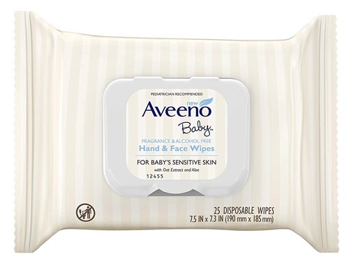 Aveeno Baby Wipes 25 Count Sensitive (4 Pieces) (37762)<br><br><br>Case Pack Info: 1 Unit