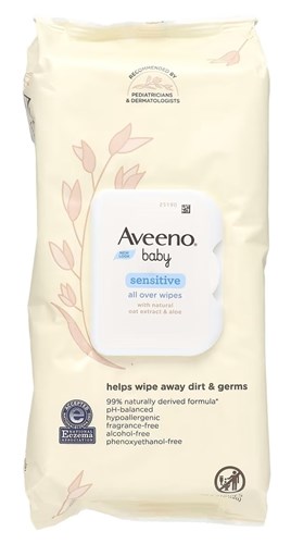 Aveeno Baby Wipes 64 Count Sensitive (37787)<br><br><br>Case Pack Info: 12 Units