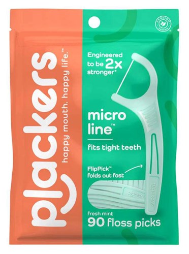 Plackers Micro Mint Dental Flossers 90 Count (39364)<br><br><span style="color:#FF0101"><b>12 or More=Unit Price $3.03</b></span style><br>Case Pack Info: 72 Units