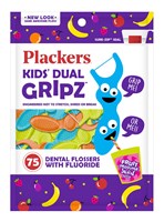 Plackers Kids Dual Gripz Dental Flossers 75 Count (39366)<br><br><span style="color:#FF0101"><b>12 or More=Unit Price $3.08</b></span style><br>Case Pack Info: 72 Units