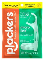 Plackers Micro Line Floss Picks Fresh Mint 75 Count (39377)<br><br><br>Case Pack Info: 72 Units