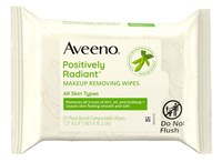 Aveeno Positively Radiant Makeup Removing Wipes 25 Count (40085)<br><br><br>Case Pack Info: 6 Units