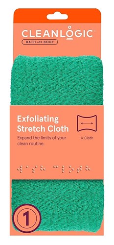 Clean Logic Bath & Body Exfoliating Stretch Cloth (40158)<br><br><span style="color:#FF0101"><b>12 or More=Unit Price $4.22</b></span style><br>Case Pack Info: 48 Units