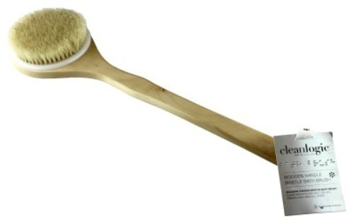 Clean Logic Wooden Handle Bristle Bath Brush (40307)<br><br><br>Case Pack Info: 48 Units