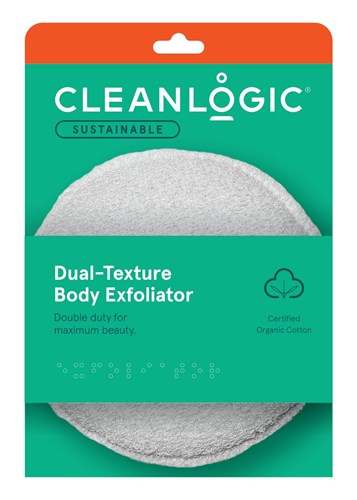 Clean Logic Sustainable Dual Texture Body Exfoliator (40340)<br><br><span style="color:#FF0101"><b>12 or More=Unit Price $5.51</b></span style><br>Case Pack Info: 48 Units