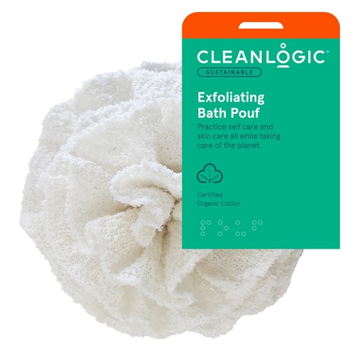Clean Logic Sustainable Exfoliating Bath Pouf (40343)<br><br><span style="color:#FF0101"><b>12 or More=Unit Price $4.94</b></span style><br>Case Pack Info: 48 Units