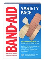 Band-Aid Variety Pack 30 Count Assorted Sizes (40374)<br><br><br>Case Pack Info: 24 Units