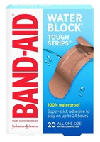 Band-Aid Water Block Tough Strips 20 Count All One Size (40379)<br><br><br>Case Pack Info: 20 Units