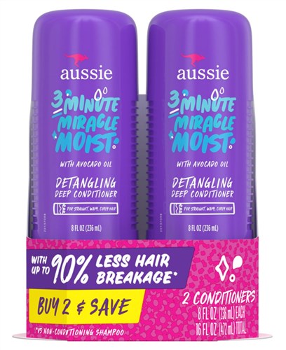 Aussie 3 Minute Miracle Moist Deep Conditioner 2 Pack 8oz (42528)<br><br><br>Case Pack Info: 4 Units