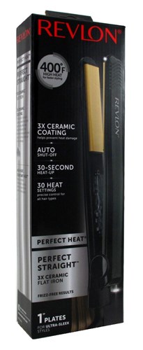Revlon Flat Iron 1Inch Perfect Straight 3X Ceramic (42858)<br><br><span style="color:#FF0101"><b>3 or More=Unit Price $16.69</b></span style><br>Case Pack Info: 3 Units