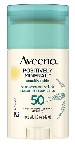 Aveeno Positively Mineral Spf#50 Sensitive Stick 1.5oz (44448)<br><br><br>Case Pack Info: 12 Units