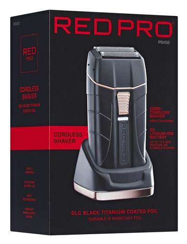 Kiss Red Pro Cordless Shaver Matte Black W/Charging Station (45391)<br><br><span style="color:#FF0101"><b>3 or More=Unit Price $47.24</b></span style><br>Case Pack Info: 24 Units