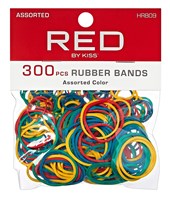 Kiss Red Rubber Bands 300 Ct Assorted Colors/Sizes (12 Pieces) (45400)<br><br><br>Case Pack Info: 50 Units