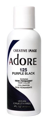 Adore Semi-Permanent Haircolor #125 Purple Black 4oz (45471)<br><br><span style="color:#FF0101"><b>12 or More=Unit Price $3.28</b></span style><br>Case Pack Info: 72 Units