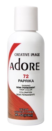 Adore Semi-Permanent Haircolor #072 Paprika 4oz (45501)<br><br><span style="color:#FF0101"><b>6 or More=Unit Price $3.52</b></span style><br>Case Pack Info: 72 Units