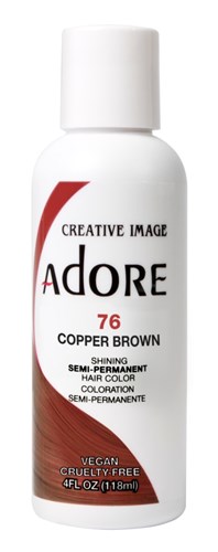 Adore Semi-Permanent Haircolor #076 Copper Brown 4oz (45502)<br><br><span style="color:#FF0101"><b>6 or More=Unit Price $3.52</b></span style><br>Case Pack Info: 72 Units