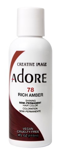 Adore Semi-Permanent Haircolor #078 Rich Amber 4oz (45503)<br><br><span style="color:#FF0101"><b>12 or More=Unit Price $3.28</b></span style><br>Case Pack Info: 72 Units