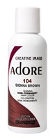 Adore Semi-Permanent Haircolor #104 Sienna Brown 4oz (45510)<br><br><span style="color:#FF0101"><b>12 or More=Unit Price $3.28</b></span style><br>Case Pack Info: 72 Units