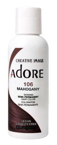 Adore Semi-Permanent Haircolor #106 Mahogany 4oz (45511)<br><br><span style="color:#FF0101"><b>6 or More=Unit Price $3.52</b></span style><br>Case Pack Info: 72 Units