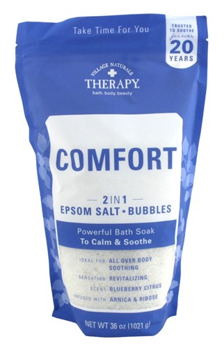 Village Nat. Bath Soak Comfort 2In1 Epsom Salt 36oz Bag (45611)<br><br><span style="color:#FF0101"><b>12 or More=Unit Price $6.30</b></span style><br>Case Pack Info: 8 Units