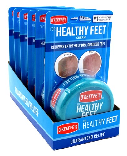 O' Keeffes Healthy Feet 2.7oz Jar Display (6 Pieces) (46237)<br><br><br>Case Pack Info: 1 Unit