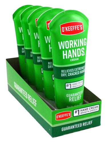 O' Keeffes Working Hands 3oz Tube (5 Pieces) Display (46312)<br><br><br>Case Pack Info: 1 Unit