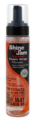 Shine N Jam Foam Wrap Mousse Supreme 8oz (46577)<br><br><br>Case Pack Info: 6 Units