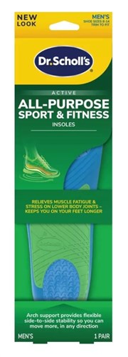 Dr. Scholls All Purpose Sport And Fitness Insoles Men (47176)<br><br><br>Case Pack Info: 12 Units