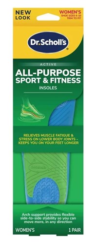 Dr. Scholls All Purpose Sport And Fitness Insoles Women (47177)<br><br><br>Case Pack Info: 12 Units
