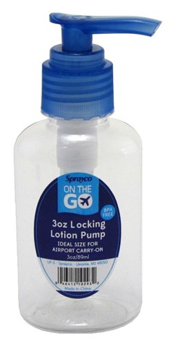 Sprayco Travel Bottle 3oz Locking Lotion Pump (12 Pieces) (47594)<br><br><br>Case Pack Info: 4 Units