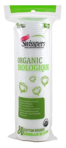 Swisspers Cotton Rounds Organic 80 Count (48238)<br><br><span style="color:#FF0101"><b>12 or More=Unit Price $3.09</b></span style><br>Case Pack Info: 20 Units