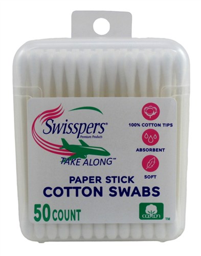 Swisspers Take Along Cotton Swabs 50 Count (12 Pieces) (48241)<br><br><br>Case Pack Info: 4 Units