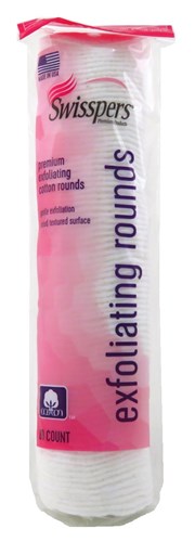 Swisspers Cotton Rounds 80 Count Exfoliating (48260)<br><br><span style="color:#FF0101"><b>12 or More=Unit Price $3.53</b></span style><br>Case Pack Info: 24 Units