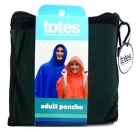 Totes Poncho Adult Size Assorted Colors (49648)<br><br><span style="color:#FF0101"><b>12 or More=Unit Price $7.42</b></span style><br>Case Pack Info: 48 Units