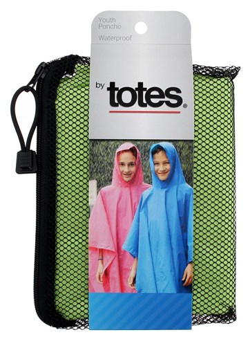 Totes Poncho Youth Size Assorted Colors (49671)<br><br><span style="color:#FF0101"><b>12 or More=Unit Price $3.78</b></span style><br>Case Pack Info: 48 Units