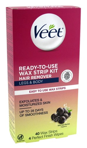 Veet Ready To Use Wax Strip Kit 40 Count (Legs And Body) (50005)<br><br><br>Case Pack Info: 4 Units