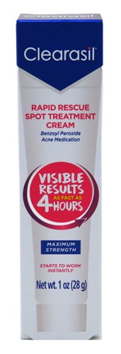 Clearasil Rapid Rescue Spot Treatment Cream 1oz (50019)<br><br><br>Case Pack Info: 24 Units