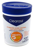 Clearasil Ultra 5 In 1 Pads 90 Count Jar (50023)<br><br><br>Case Pack Info: 6 Units